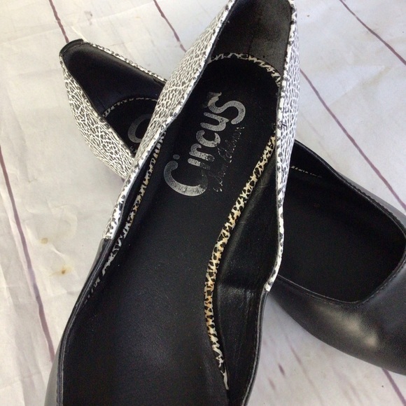 Circus by Sam Edelman Women's Flats Ellissa Pointed Toe Shoes Black/White Sz 8M - Picture 6 of 12